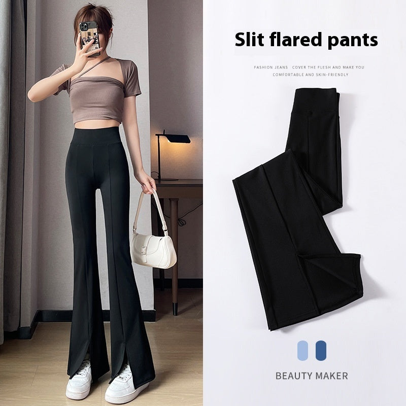 Fleece-lined Thick Shark Pants High Waisted Tuck Pants Slimming And Tight Yoga Pants