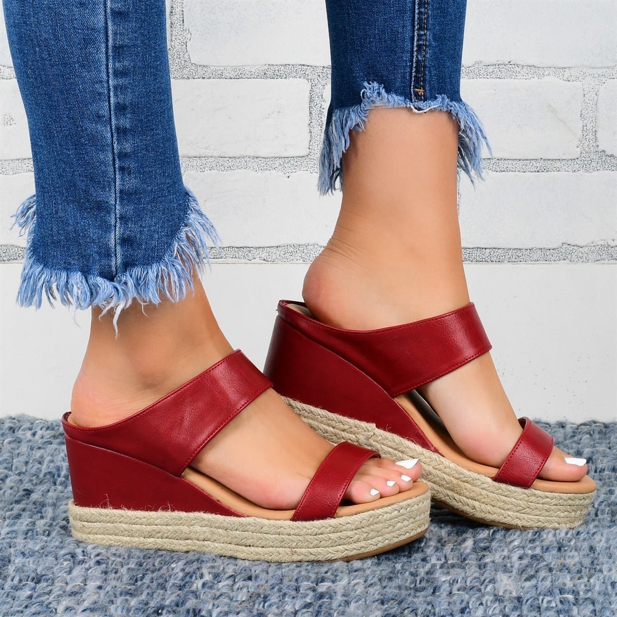 Wedge Heel Slippers – Casual Sandals with Hemp High Wedge Heel Shoes | Glamour in Motion