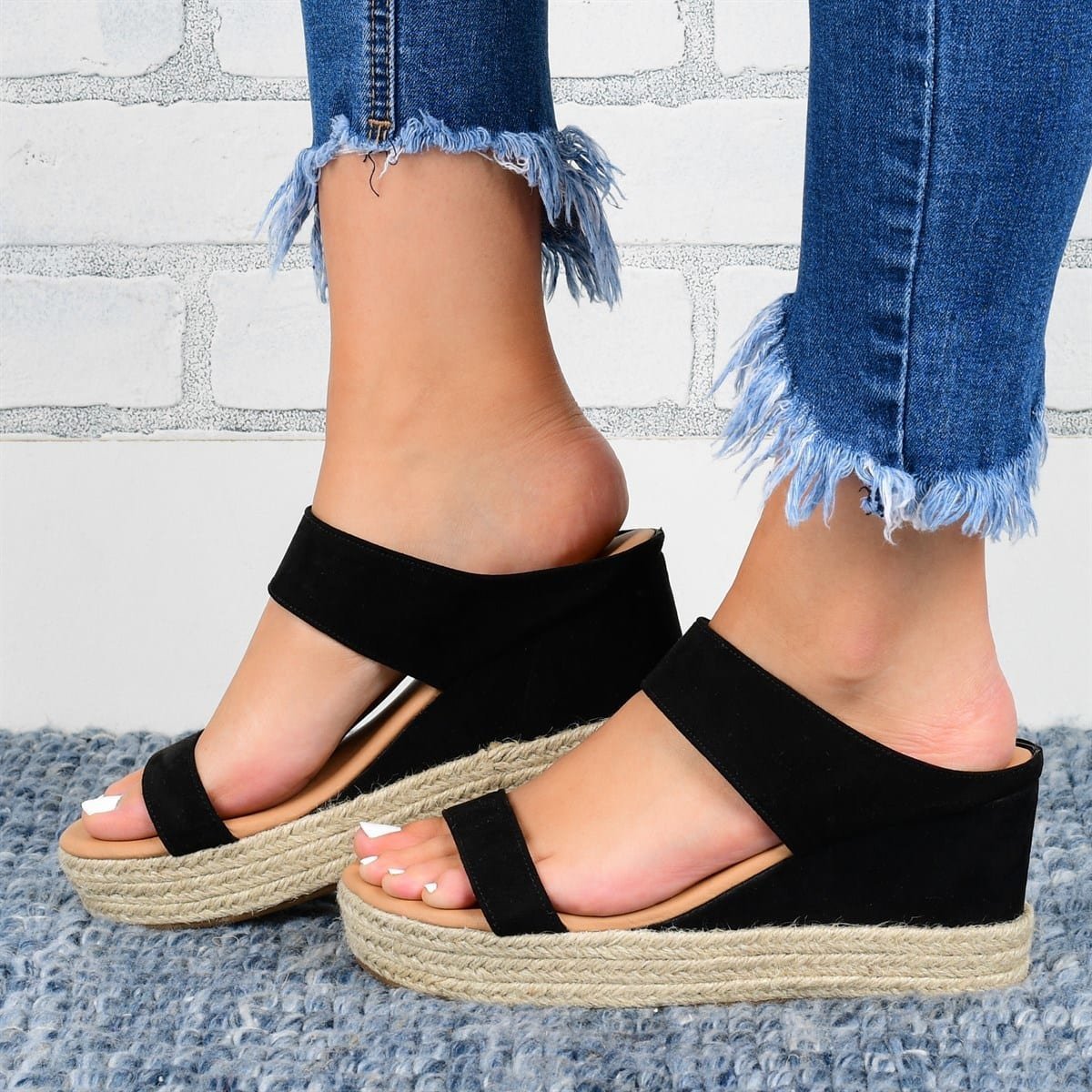 Wedge Heel Slippers – Casual Sandals with Hemp High Wedge Heel Shoes | Glamour in Motion