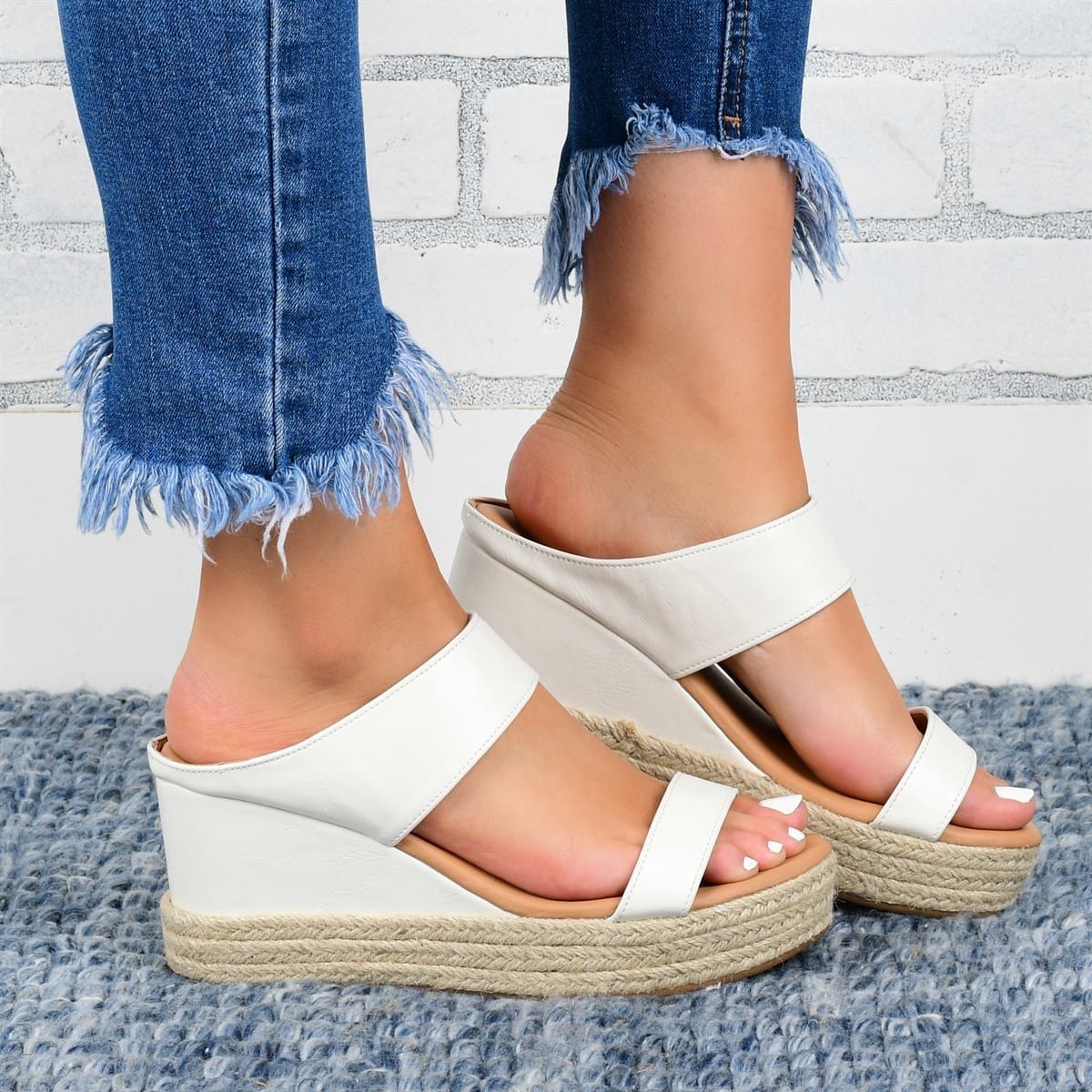 Wedge Heel Slippers – Casual Sandals with Hemp High Wedge Heel Shoes | Glamour in Motion