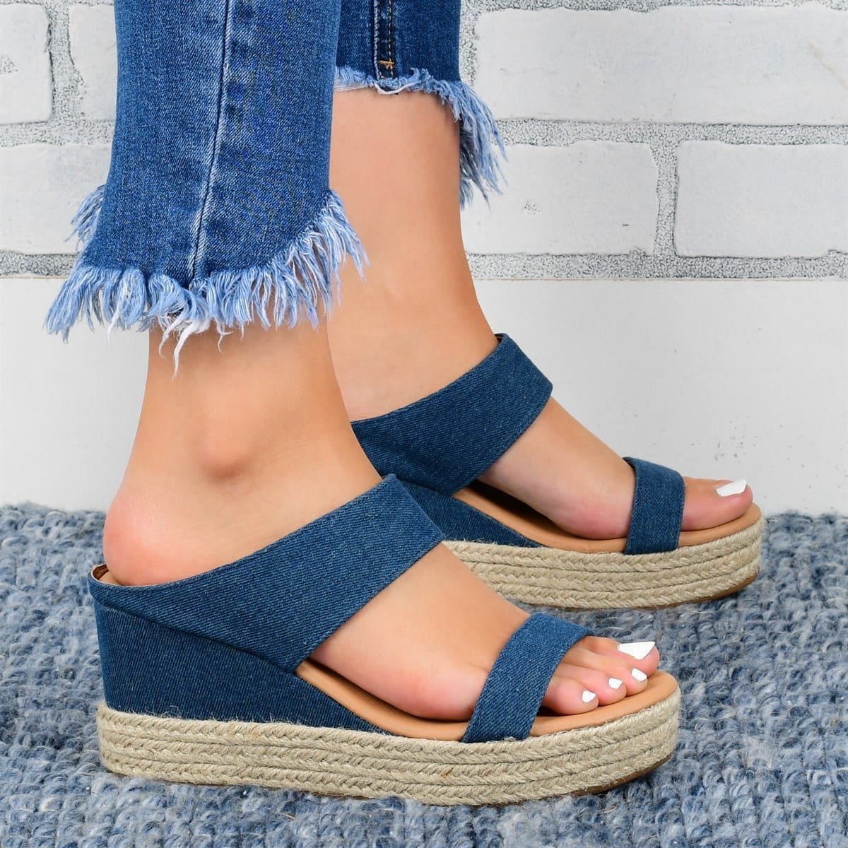 Wedge Heel Slippers – Casual Sandals with Hemp High Wedge Heel Shoes | Glamour in Motion