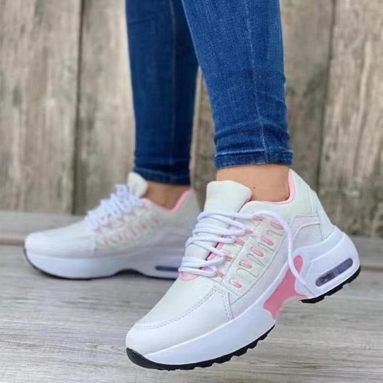 Lace-Up Sneakers for Women – Wedge Heel Running Sports Shoes | Glamour in Motion