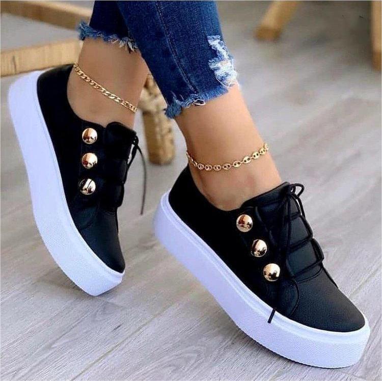 Lace-Up Flats Sneakers for Women – Rivet Casual Shoes | Glamour in Motion