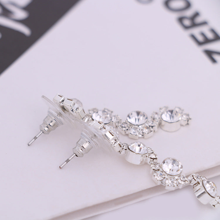 Diamond Earrings & Necklace Set - Bridal Accessories.