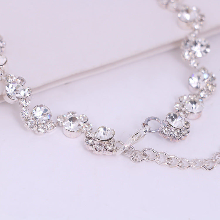 Diamond Earrings & Necklace Set - Bridal Accessories.