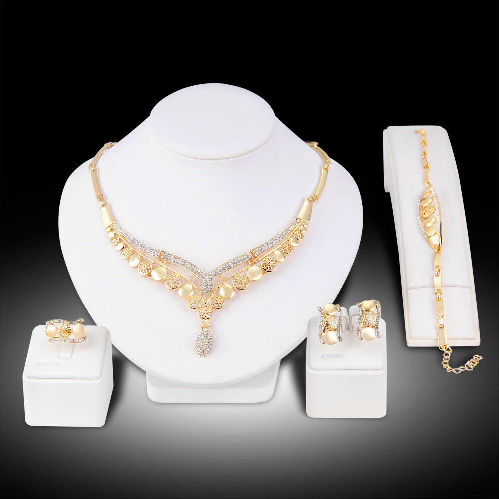 Glamorous 4-Piece Exaggerated Jewelry Set.