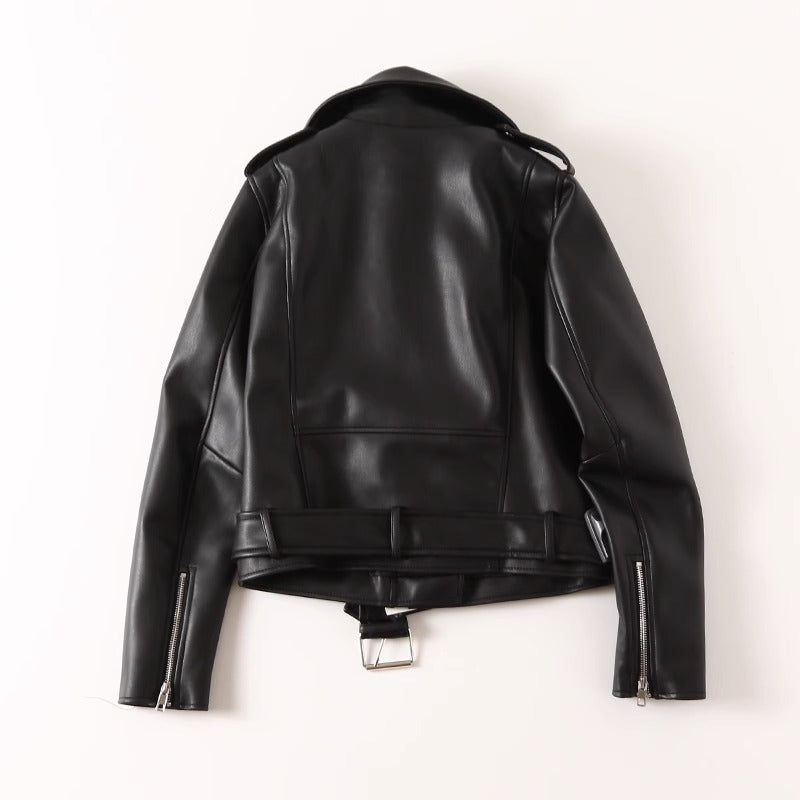 Women's Black PU Leather Zip Jacket – Stylish and Durable Faux Leather Outerwear