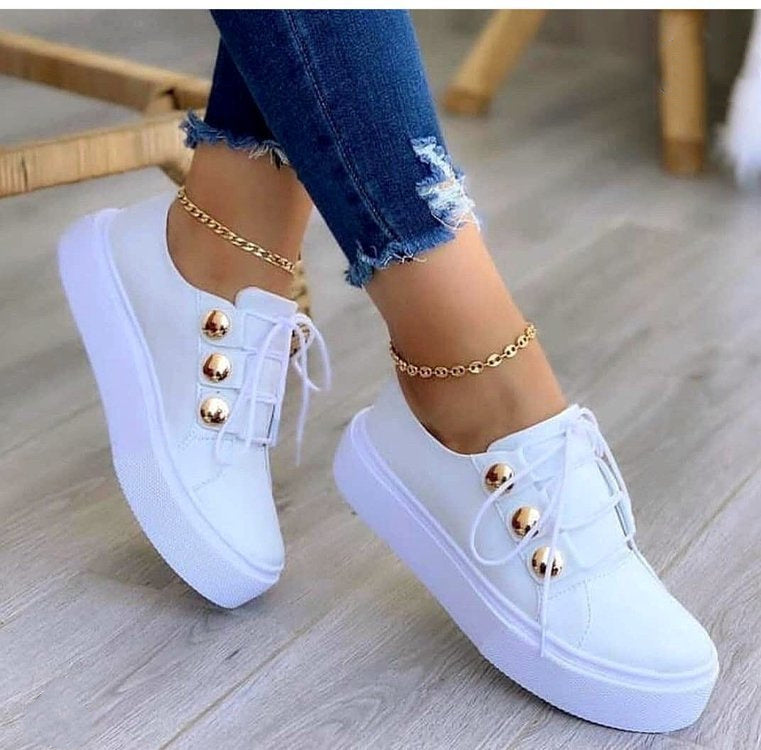 Lace-Up Flats Sneakers for Women – Rivet Casual Shoes | Glamour in Motion