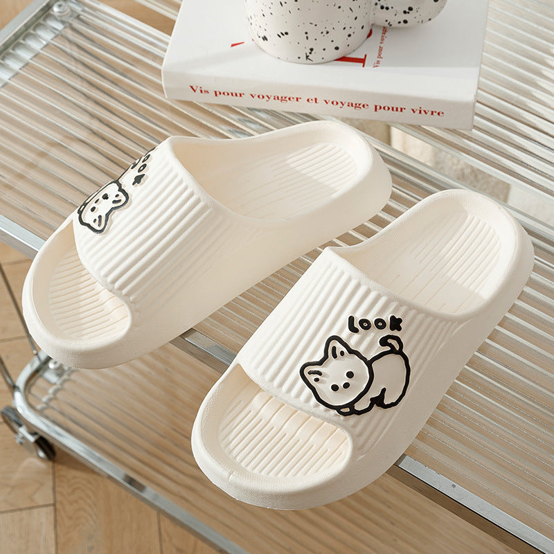 Cute Cat Slippers for Women – Summer Home Shoes, Bath Thick Platform Non-Slip Slides for Indoor & Outdoor | Glamour in Motion