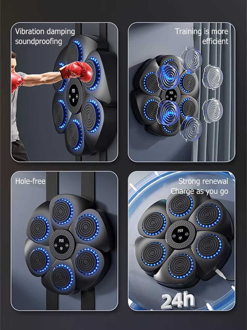 Smart Bluetooth Wall-Mounted Boxing Trainer – Music-Powered Punching Machine