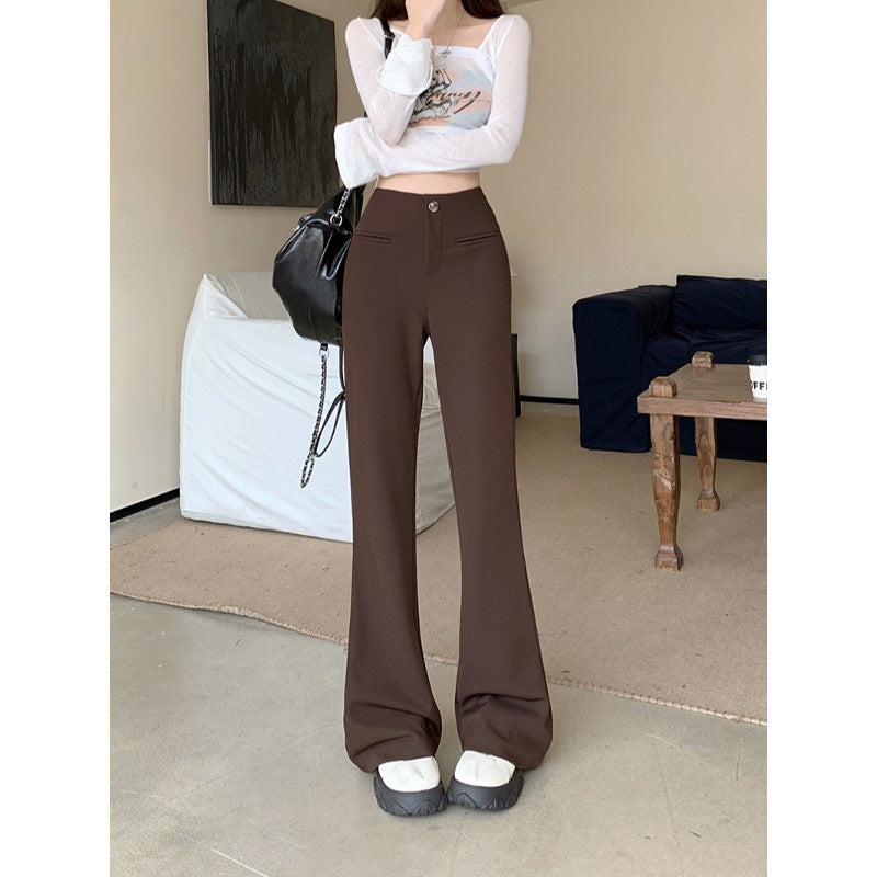 High Waist Slim Fit Women's Spring Casual Pants – Versatile, Slimming, and Straight-Leg Design