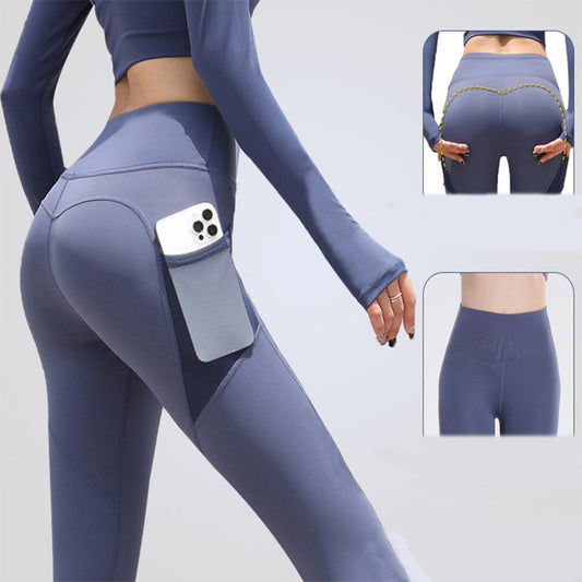 Sculpt & Move: Seamless High-Waist Leggings with Pockets for Gym & Yoga.