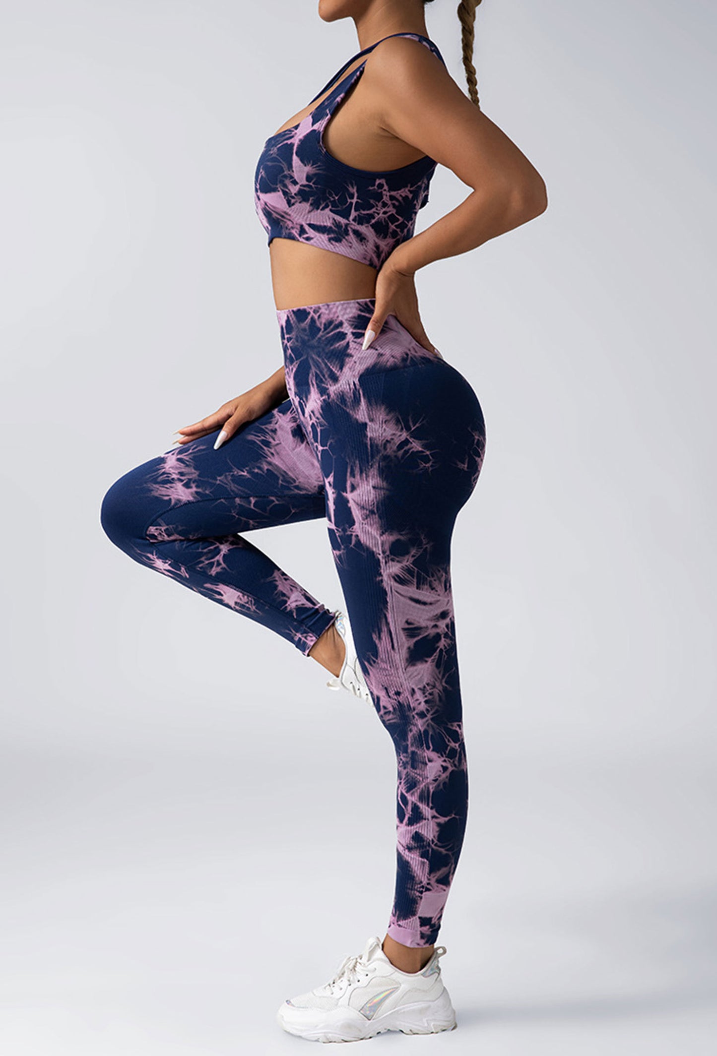 Women Scrunch Workout Leggings Butt Lifting High Waisted Yoga Pants - Tie Dye Seamless Booty Gym Tights