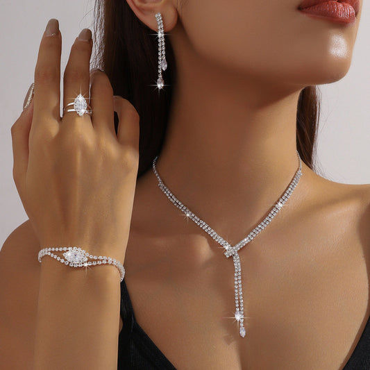 Elegant Necklace Paired With Earring and Bracelet.