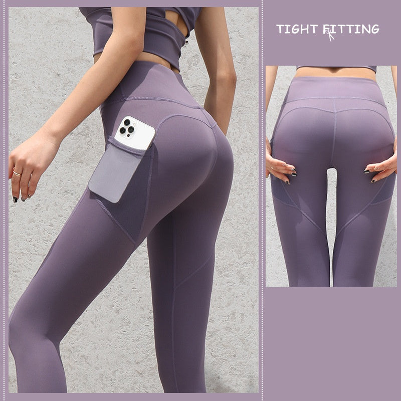 Sculpt & Move: Seamless High-Waist Leggings with Pockets for Gym & Yoga.