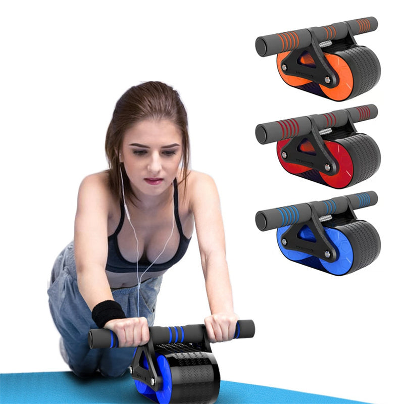 "Automatic Rebound Ab Wheel Roller – Double Wheel Abdominal Exerciser for Men & Women, Perfect for Home & Gym Workouts"