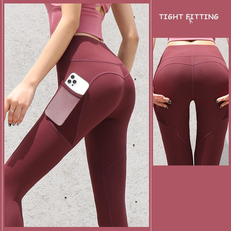 Sculpt & Move: Seamless High-Waist Leggings with Pockets for Gym & Yoga.