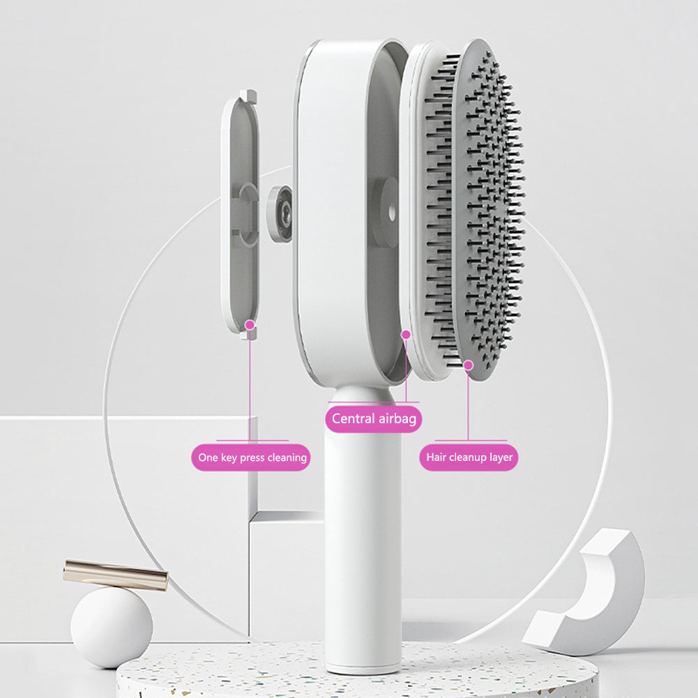 "Self-Cleaning Scalp Massage Hairbrush – Anti-Static Detangling Comb for Women"