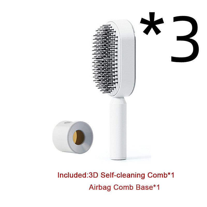 "Self-Cleaning Scalp Massage Hairbrush – Anti-Static Detangling Comb for Women"