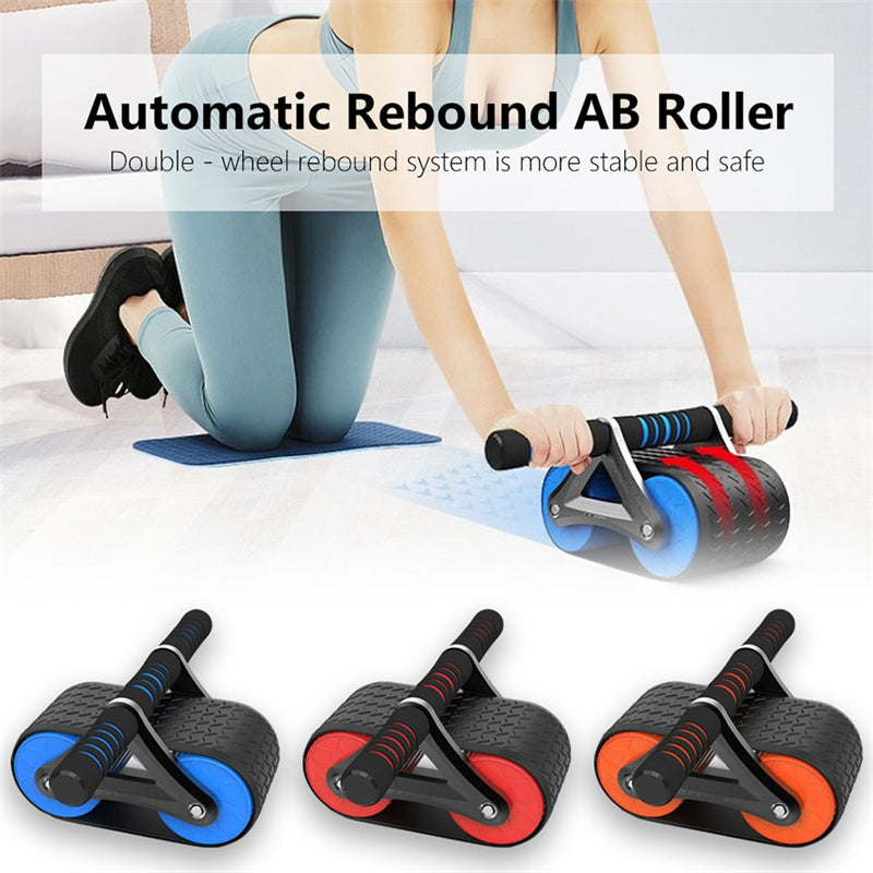 "Automatic Rebound Ab Wheel Roller – Double Wheel Abdominal Exerciser for Men & Women, Perfect for Home & Gym Workouts"