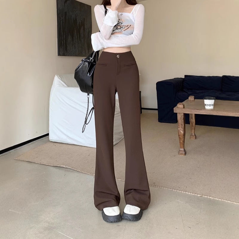 High Waist Slim Fit Women's Spring Casual Pants – Versatile, Slimming, and Straight-Leg Design