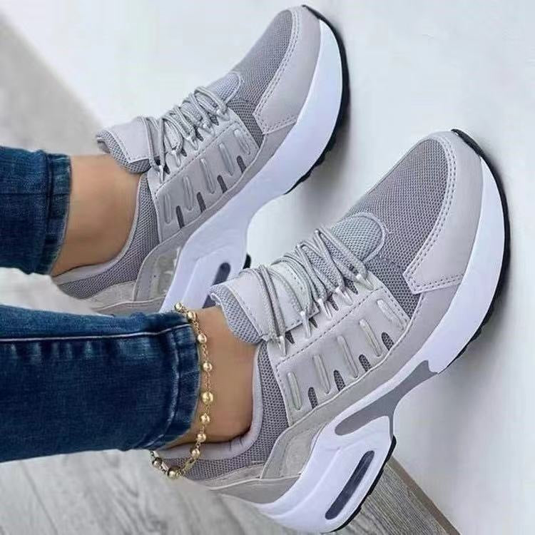 Lace-Up Sneakers for Women – Wedge Heel Running Sports Shoes | Glamour in Motion